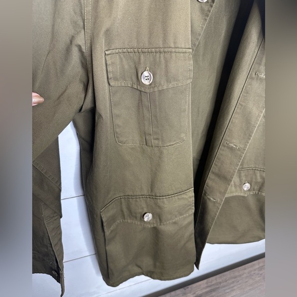 Vintage Woolrich Olive Military Field Jacket 46 100% Cotton Gorpcore Hunting - Picture 3 of 8